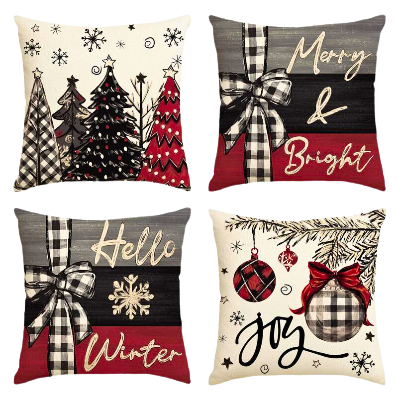 Christmas Joy Throw Pillow Covers