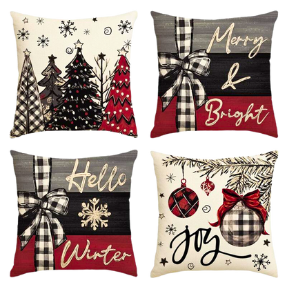 Christmas Joy Throw Pillow Covers