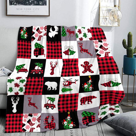 Christmas Themed Blanket, 1 Count Soft Throw Blanket, Air-Conditioned Room Blanket, Warm Napping Blanket for Home & Office