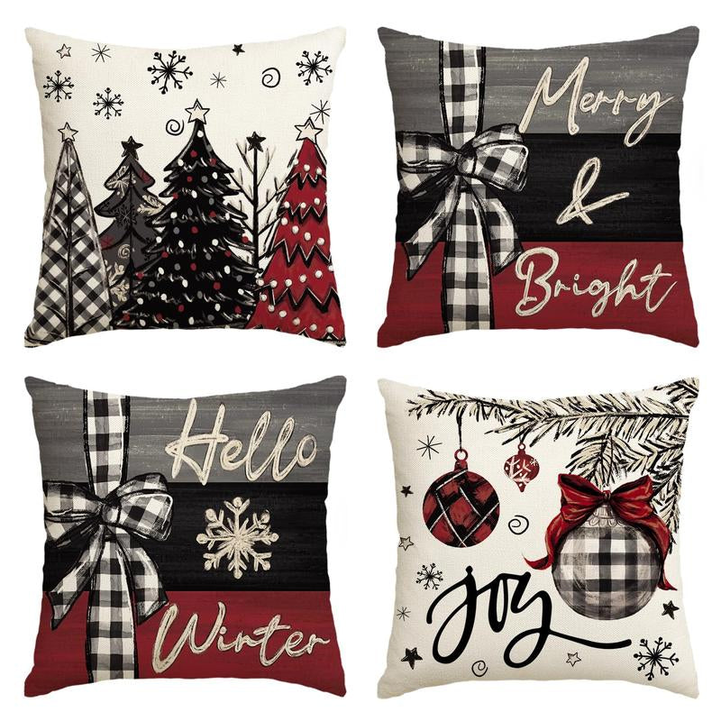 Christmas Joy Throw Pillow Covers