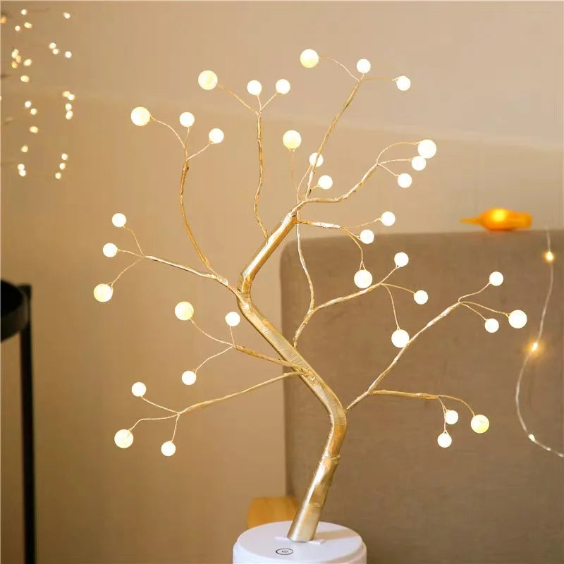 Tree Copper Wire LED Bedroom