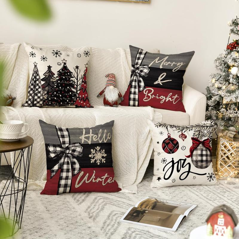 Christmas Joy Throw Pillow Covers