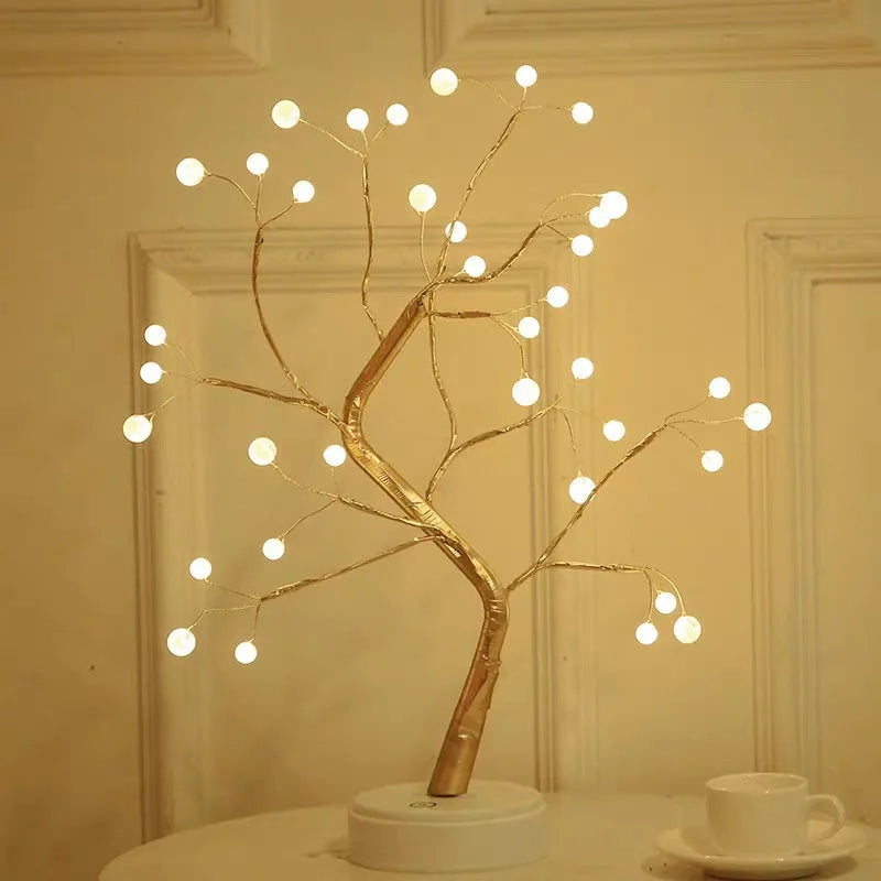 Tree Copper Wire LED Bedroom